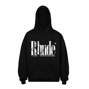Rhude Black Sweatshirt with White Graphic